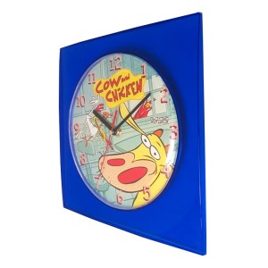 Zegar dla dzieci Cow & Chicken kwadrat