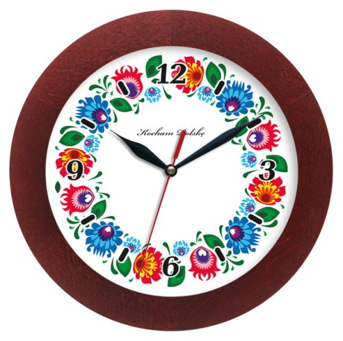 zegar drewniany kocham Polskę mahoń