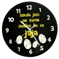 zabawny zegar z jajami czarny