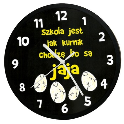 zabawny zegar z jajami czarny