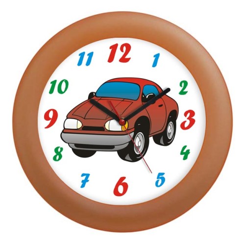 zegar ścienny auto brązowy