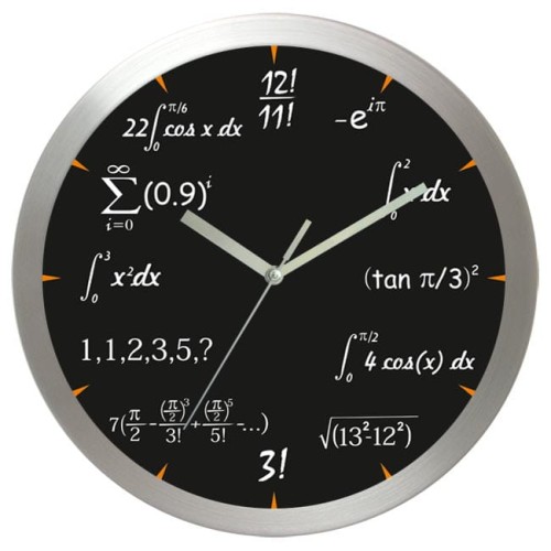 zegar matematyka z aluminiową ramką