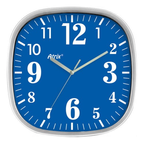 zegar kwadratowy niebieska tarcza