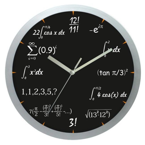 Zegar matematyczny srebrny