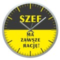 szef ma rację zegar ze srebrną ramką