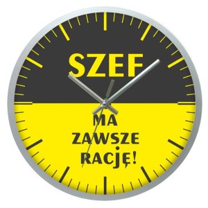 Zegar ścienny solid racja szefa