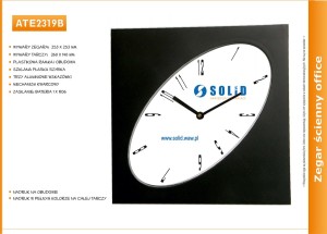 Zegar reklamowy elipsa czarny /253mm