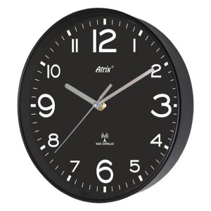 Zegar czarny sterowany radiowo 25cm
