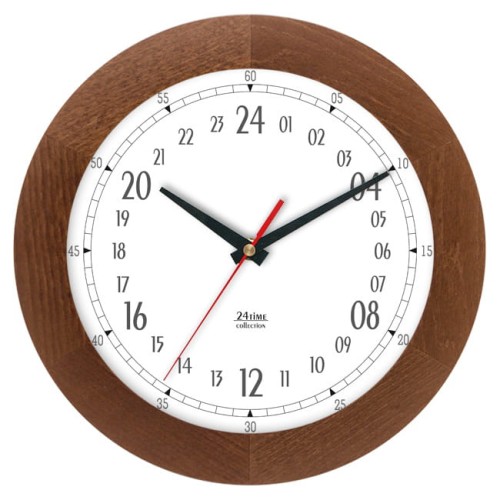 Zegar drewniany ciemny dąb