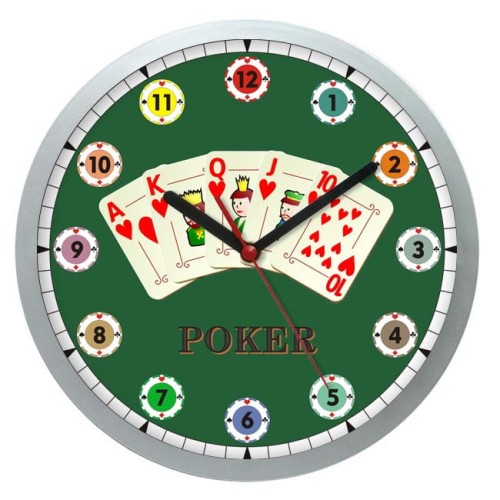 Zegar poker ze srebrną ramką