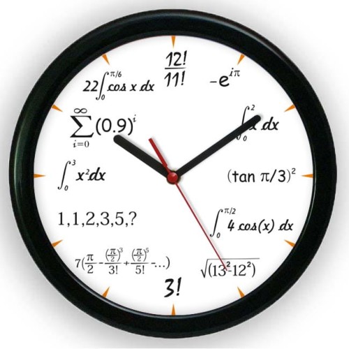 matematyk zegar z czarną ramką