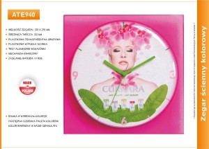 Zegar reklamowy kolor kwadrat  /270mm