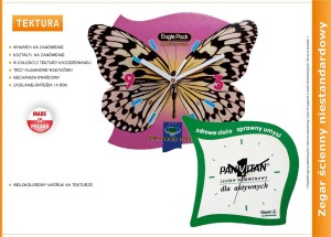 Zegar reklamowy na bazie tektury