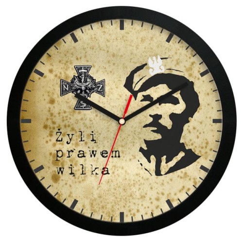 Zegar ścienny czarny na pamiątkę bohaterów