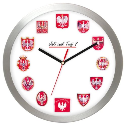 Zegar aluminiowy polskie orły