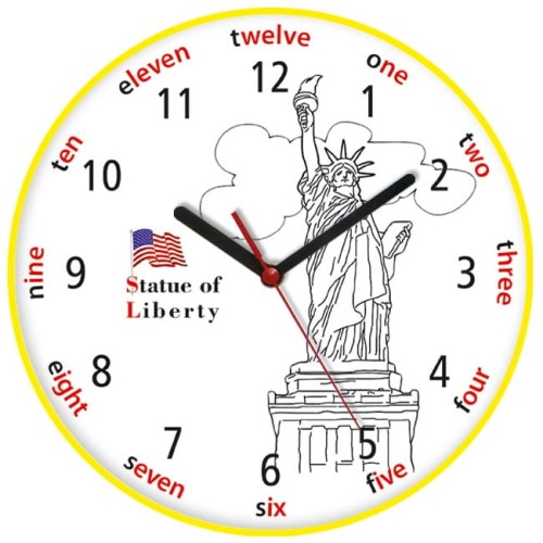 zegar Statua Wolności żółty