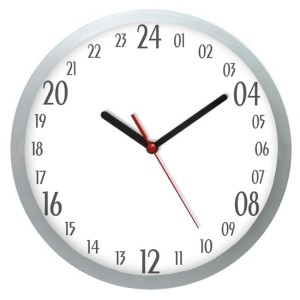 Zegar plastikowy 24-godzinny srebrny #1