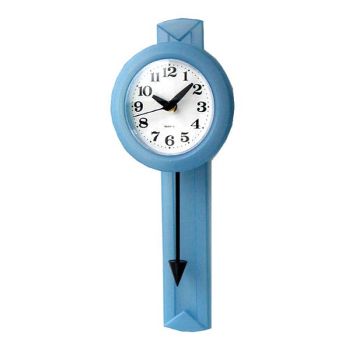 transparentny zegar z wahadełkiem blue