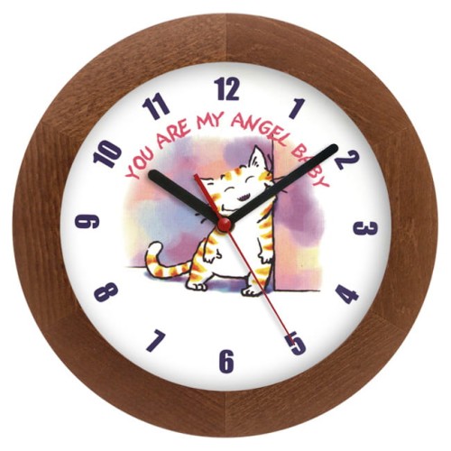 Zegar drewniany pieszczoch ciemny dąb