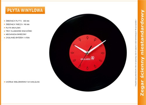 zegar reklamowy vinyl