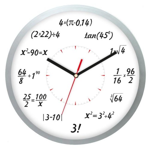 Zegar matematyczny srebrny