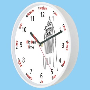 Zegar ścienny z dżwiękiem Big Ben biały