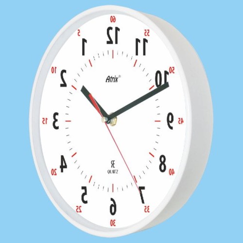 anty-zegar biały lustrzany