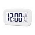 cyfrowy budzik LCD biały