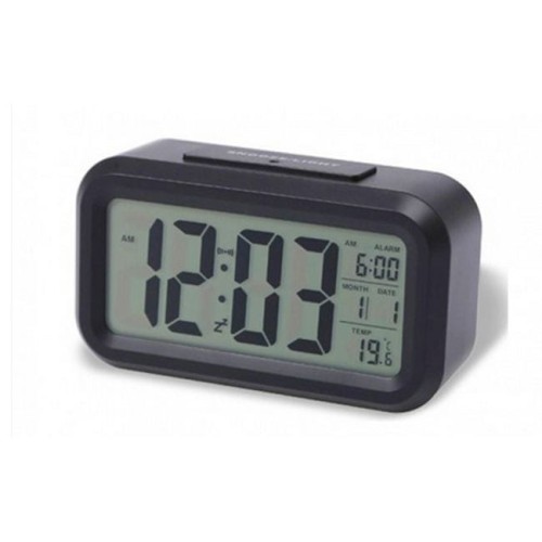 cyfrowy budzik LCD czarny