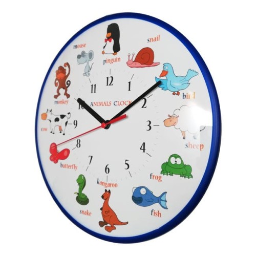 Zegar z wypukłą szybką niebieski