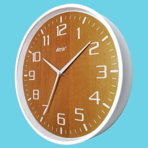 Zegar ścienny biały drewniana tarcza #2