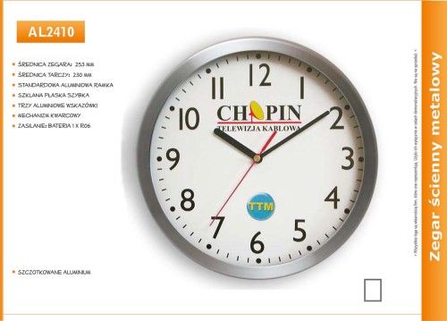 reklamowy zegar z aluminium