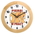 pracoholik zegar drewniany jesion