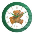 zegar ścienny miś zielony