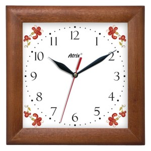 Zegar drewniany kwadrat #B