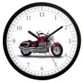 Czarny zegar z motocyklem