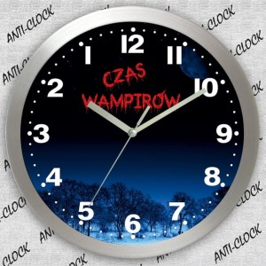 Anty-zegar aluminiowy czas wampirów/ 30cm