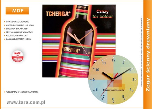 Zegar reklamowy MDF