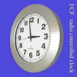 Zegar aluminiowy szeroka ramka radiowy DCF #1