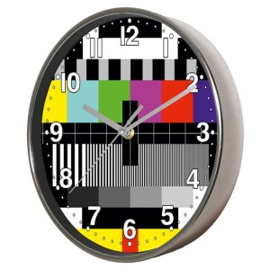 Zegar ścienny chromowany sygnał kontrolny TV