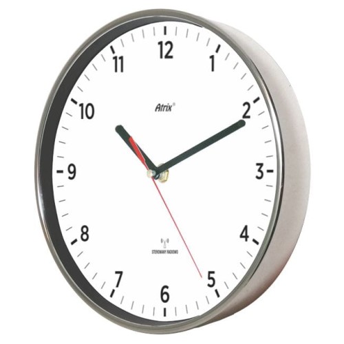 zegar sterowany radiowo chromowany