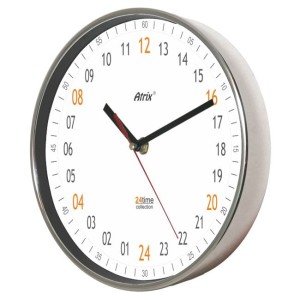 Zegar ścienny chromowany 24-godzinny 