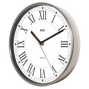 Zegar ścienny chromowany Roman