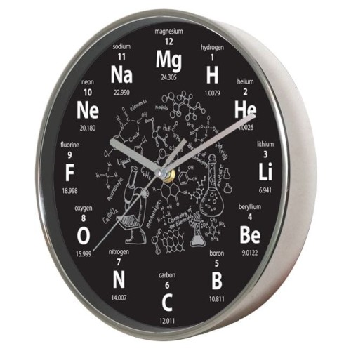 Zegar chromowany chemia czarny