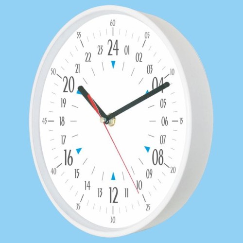 zegar biały 24 godzinny