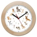 Zegar drewniany zwierzęta jesion