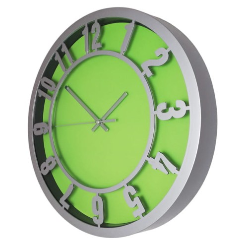 Zegar srebrny z zieloną tarczą