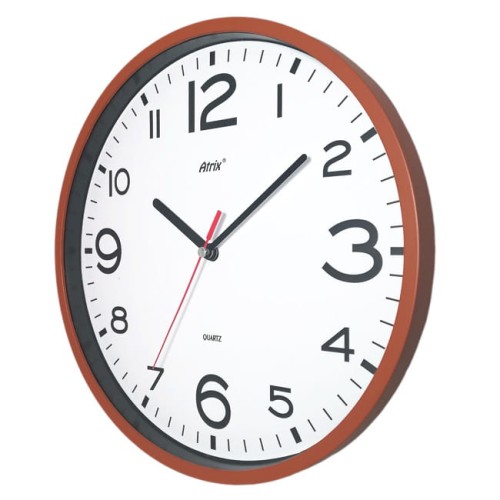 zegar z brązową ramką