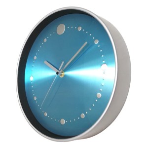 Zegar srebrny z metalową tarczą radiowy DCF 25cm #2