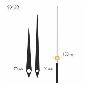 Komplet wskazówek YT9312/ czarne